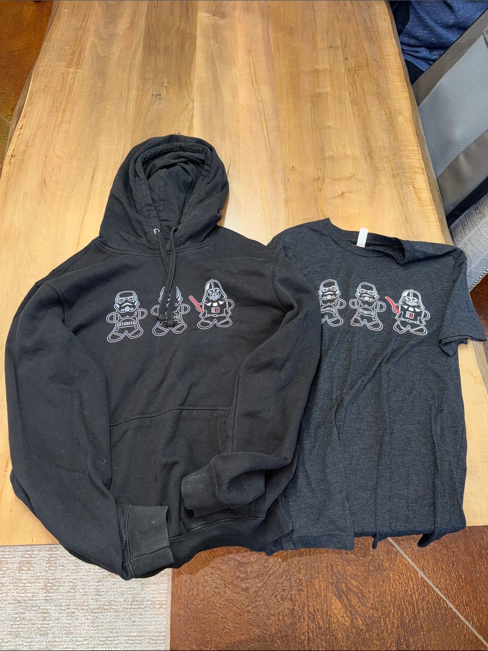 Men's Black Graphic Pullover Hoodie with Character Print